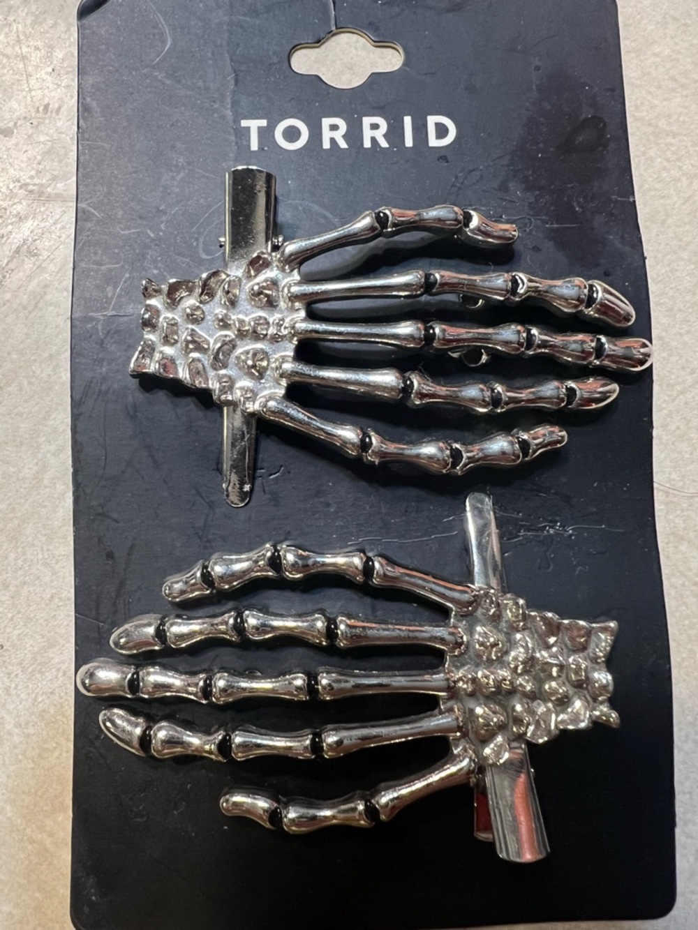 torrid Silver Skeleton Hand Hair Clips